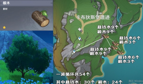 《原神》4.3枫丹五种树木砍伐路线