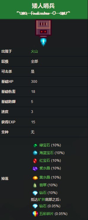《星露谷物语》矮人哨兵怪物详细介绍