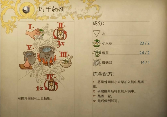 《天国：拯救2》巧手药剂炼金配方一览