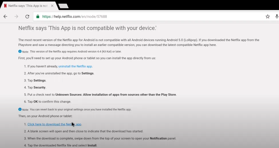 《Netflix Android TV》上的不兼容怎么办
